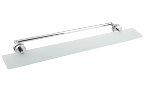 X-ROUND Glass shelf with towel holder for shower screens, chrome