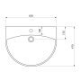 SPIRAL ceramic washbasin 60x47cm, white