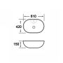 Ceramic countertop washbasin, 61x42cm, white