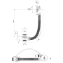 vannisifoon vanni veega täitmise funktsiooniga (L) 800mm, Plug 72mm, kroom