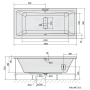 massaaživann  MARLENE  180x80x48cm,  Highline Hydro,  kroom