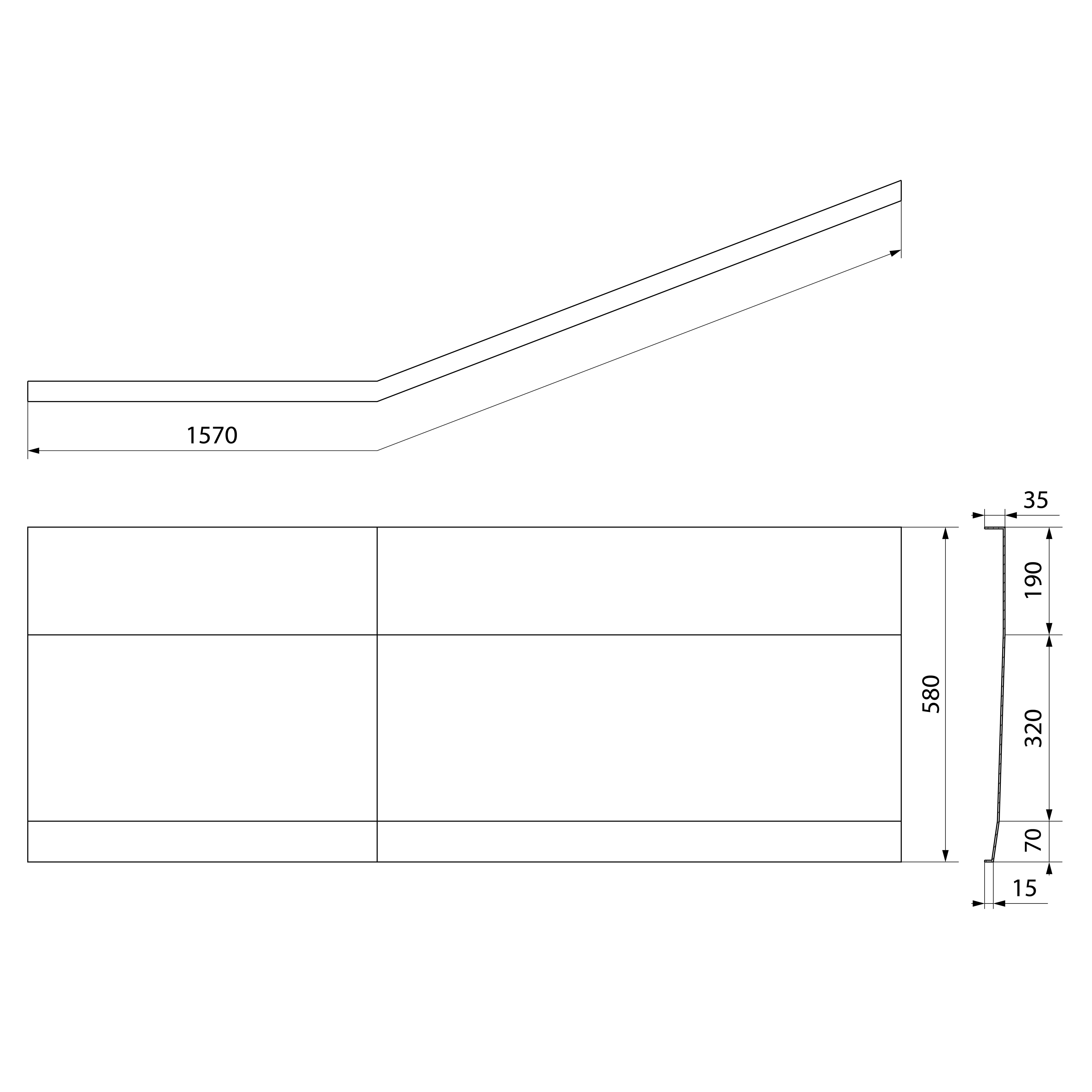 TIGRA 150 L esipaneel 57,5cm