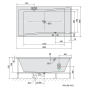 massaaživann  QUEST  180x100x49cm,  Highline Hydro-Air,  kroom