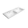 valamu NORM 125x50cm,  3 segistiava,  valge ExtraGlaze
