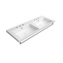 valamu NORM 125x50cm,  3 segistiava,  valge ExtraGlaze