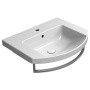 poolkumer keraamiline valamu NORM 60x49 cm, valge ExtraGlaze