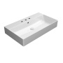 keraamiline valamu KUBE X 80x47 cm, 3 segistiava, valge ExtraGlaze