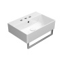 valamu KUBE X 50x37cm,  3 segistiava,  valge ExtraGlaze