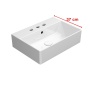 valamu KUBE X 50x37cm,  3 segistiava,  valge ExtraGlaze