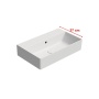 valamu KUBE X 60x37cm,  ilma segistiavata,  valge matt
