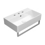 valamu KUBE X 60x37cm,  3 segistiava,  valge ExtraGlaze