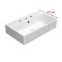 valamu KUBE X 60x37cm,  3 segistiava,  valge ExtraGlaze