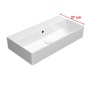 valamu KUBE X 70x37cm,  ilma segistiavata,  valge ExtraGlaze