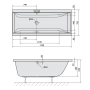 vann Cleo 170x75x48cm, valge