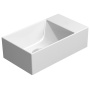valamu KUBE X 40x23cm,  tasaseks lihvitud põhi,  ilma segistiavata, L/R, valge matt