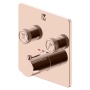 2 veeväljundiga termostaatsegisti Eden Square seinapealne osa, läikiv roosa kuld