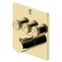 3 veeväljundiga termostaatsegisti Eden Square seinapealne osa, läikiv kuld