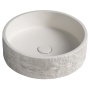 ISPIR concrete washbasin including drain, 40cm, white sandstone