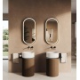 eraldiseisev valamu riiuliga OASIS 40x89x48cm,  valge/concrete pearl grey