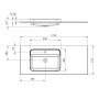 valamu Brahea 121x51.5 cm (90+30 cm), Rockstone, vasak, matt valge