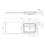 valamu Brahea 141x51.5 cm (70+70 cm), Rockstone, parem, matt valge