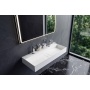 CUBIS washbasin, cast marble, 100x40cm, two tap holes, white