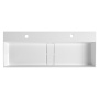 CUBIS washbasin, cast marble, 100x40cm, two tap holes, white