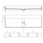 CUBIS washbasin, cast marble, 120x40cm, without tap hole, white