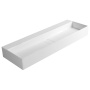 CUBIS washbasin, cast marble, 120x40cm, without tap hole, white