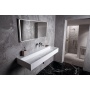 CUBIS washbasin, cast marble, 120x40cm, without tap hole, white