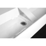 CUBIS washbasin, cast marble, 120x40cm, two tap holes, white
