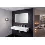 CUBIS washbasin, cast marble, 120x40cm, two tap holes, white
