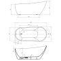 eraldiseisev vann TISA 170x80 cm, valge