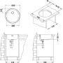 round stainless steel basin FORM 10, diam 45 cm, waste 1 1/2´´, satin finish. Drain not included.