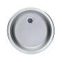 round stainless steel basin FORM 10, diam 45 cm, waste 1 1/2´´, satin finish. Drain not included.