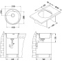 round stainless steel basin FORM 30 MONARCH, diam 51 cm, height 18,5 cm, waste 3 1/2´´, golden finish. Drain is included.