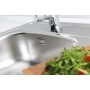 square stainless steel basin MORE 10, 56x50 cm, height 16 cm, waste 3 1/2´´, satin finish. Drain not included.