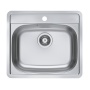 square stainless steel basin MORE 10, 56x50 cm, height 16 cm, waste 3 1/2´´, satin finish. Drain not included.