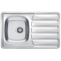 square stainless steel basin with worktop ZOOM 20, 79x50 cm, height 15.5 cm, waste 3 1/2´´, satin finish. Drain not included.