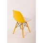 chair Alexis V, white/yellow seat, yellow feet