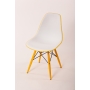 chair Alexis V, white/yellow seat, yellow feet