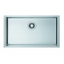 square stainless steel basin QUADRIX 60, 79x45 cm height 20 cm, flush mount or undermountm, satin finish. Drain 3 1/2´´ not included.