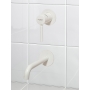 built in wall single level basin mixer Form A, two parts, spout 20 cm, mat white