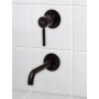 built in wall single level basin mixer Form A, two parts, spout 20 cm, mat black