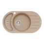 granite basin NIAGARA50, 78x43.5x16 cm, G55 beige, automatic siphon