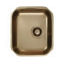 square stainless steel basin Monarch VARIANT 40, 34x40 cm, height 18,5 cm, waste 3 1/2´´, bronze finish. Drain is included.