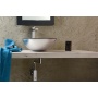 Damar glass washbasin diameter 42cm, mettalic gray