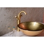 Fianna glass washbasin diameter 42cm, mettalic gold