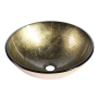 Fianna glass washbasin diameter 42cm, mettalic gold