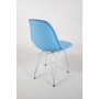 chair Alexis, blue, white metal "Y" feet